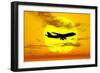 Silhouette of a Boeing 747 Jet-null-Framed Art Print