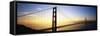 Silhouette of a Bridge at Dawn, Golden Gate Bridge, San Francisco, California, USA-null-Framed Stretched Canvas