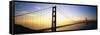 Silhouette of a Bridge at Dawn, Golden Gate Bridge, San Francisco, California, USA-null-Framed Stretched Canvas