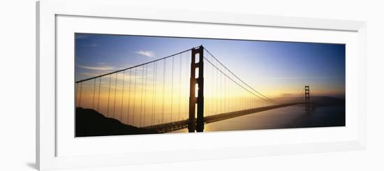 Silhouette of a Bridge at Dawn, Golden Gate Bridge, San Francisco, California, USA-null-Framed Photographic Print