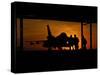 Silhouette of a Chilean Air Force F-16C Block 50 at Natal Air Force Base, Brazil-Stocktrek Images-Stretched Canvas