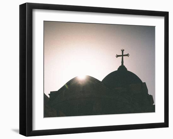 Silhouette of a church and cross, Jerusalem, Israel, Middle East-Alexandre Rotenberg-Framed Photographic Print