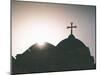 Silhouette of a church and cross, Jerusalem, Israel, Middle East-Alexandre Rotenberg-Mounted Photographic Print