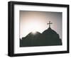 Silhouette of a church and cross, Jerusalem, Israel, Middle East-Alexandre Rotenberg-Framed Photographic Print