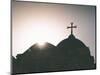 Silhouette of a church and cross, Jerusalem, Israel, Middle East-Alexandre Rotenberg-Mounted Photographic Print