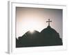 Silhouette of a church and cross, Jerusalem, Israel, Middle East-Alexandre Rotenberg-Framed Photographic Print