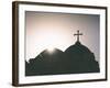 Silhouette of a church and cross, Jerusalem, Israel, Middle East-Alexandre Rotenberg-Framed Photographic Print