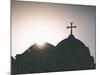 Silhouette of a church and cross, Jerusalem, Israel, Middle East-Alexandre Rotenberg-Mounted Photographic Print