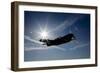 Silhouette of a Curtiss P-40E Warhawk in Flight Near Chino, California-null-Framed Photographic Print
