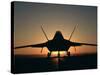 Silhouette of a F-22 Raptor-Stocktrek Images-Stretched Canvas