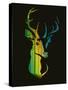 Silhouette of a Head of a Deer and Forest-eva_mask-Stretched Canvas