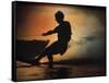 Silhouette of a Man Water Skiing-null-Framed Stretched Canvas