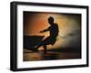 Silhouette of a Man Water Skiing-null-Framed Photographic Print