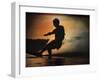 Silhouette of a Man Water Skiing-null-Framed Photographic Print