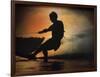 Silhouette of a Man Water Skiing-null-Framed Photographic Print