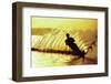 Silhouette of a man waterskiing in sea-null-Framed Photographic Print