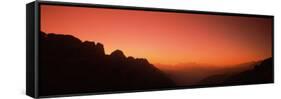 Silhouette of a Mountain, Dolomites, Italy-null-Framed Stretched Canvas