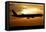 Silhouette of a Pakistan International Airlines Boeing 777-null-Framed Stretched Canvas
