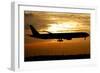 Silhouette of a Pakistan International Airlines Boeing 777-null-Framed Photographic Print