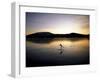 Silhouette of a Person Ice Skating-null-Framed Photographic Print