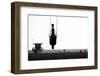 Silhouette of a Person Swinging on Rings on the Beach, Santa Monica Beach, Santa Monica, Los Angele-Celso Diniz-Framed Photographic Print