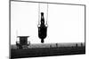 Silhouette of a Person Swinging on Rings on the Beach, Santa Monica Beach, Santa Monica, Los Angele-Celso Diniz-Mounted Photographic Print