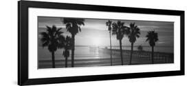 Silhouette of a Pier, San Clemente Pier, Los Angeles County, California, USA-null-Framed Photographic Print