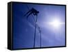 Silhouette of a Pole Vaulter in Action-null-Framed Stretched Canvas