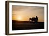 Silhouette of a Robed Wayfarer with His Donkey on Barren Land. Mesopotamia., 1960S (Photo)-Dean Conger-Framed Giclee Print