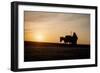 Silhouette of a Robed Wayfarer with His Donkey on Barren Land. Mesopotamia., 1960S (Photo)-Dean Conger-Framed Giclee Print