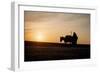 Silhouette of a Robed Wayfarer with His Donkey on Barren Land. Mesopotamia., 1960S (Photo)-Dean Conger-Framed Giclee Print