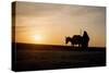 Silhouette of a Robed Wayfarer with His Donkey on Barren Land. Mesopotamia., 1960S (Photo)-Dean Conger-Stretched Canvas