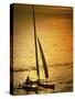 Silhouette of a Sailboat in the Sea-null-Stretched Canvas