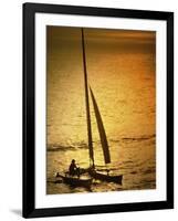 Silhouette of a Sailboat in the Sea-null-Framed Photographic Print