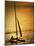 Silhouette of a Sailboat in the Sea-null-Mounted Photographic Print