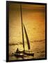 Silhouette of a Sailboat in the Sea-null-Framed Photographic Print