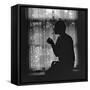 Silhouette of a Stylish Women Smoking in 1926. during the 1920S, Many Women Took up Cigarette Smoki-Everett Historical-Framed Stretched Canvas