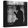 Silhouette of a Stylish Women Smoking in 1926. during the 1920S, Many Women Took up Cigarette Smoki-Everett Historical-Stretched Canvas