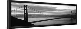 Silhouette of a Suspension Bridge at Dusk, Golden Gate Bridge, San Francisco, California, USA-null-Framed Photographic Print