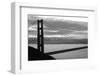 Silhouette of a suspension bridge at dusk, Golden Gate Bridge, San Francisco, California, USA-null-Framed Photographic Print
