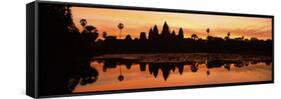 Silhouette of a Temple, Angkor Wat, Angkor, Cambodia-null-Framed Stretched Canvas