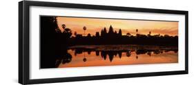 Silhouette of a Temple, Angkor Wat, Angkor, Cambodia-null-Framed Photographic Print