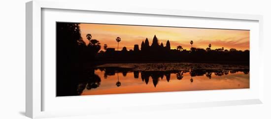 Silhouette of a Temple, Angkor Wat, Angkor, Cambodia-null-Framed Photographic Print