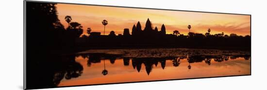 Silhouette of a Temple, Angkor Wat, Angkor, Cambodia-null-Mounted Photographic Print