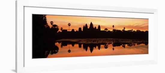 Silhouette of a Temple, Angkor Wat, Angkor, Cambodia-null-Framed Photographic Print