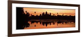 Silhouette of a Temple, Angkor Wat, Angkor, Cambodia-null-Framed Photographic Print