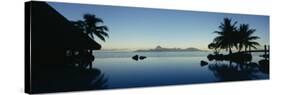 Silhouette of a Tourist Resort, Tahiti Beachcomber Resort, Papeete, Tahiti, French Polynesia-null-Stretched Canvas