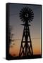 Silhouette of a Traditional Windmill at Sunset, Amarillo, Texas, Usa-Natalie Tepper-Framed Stretched Canvas