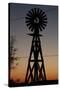 Silhouette of a Traditional Windmill at Sunset, Amarillo, Texas, Usa-Natalie Tepper-Stretched Canvas