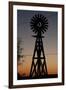 Silhouette of a Traditional Windmill at Sunset, Amarillo, Texas, Usa-Natalie Tepper-Framed Photo